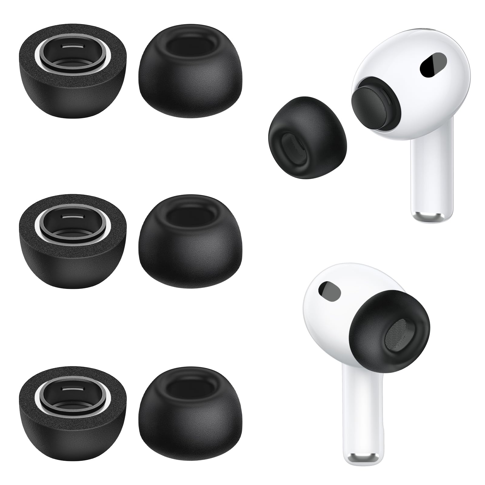Amazon | AirPods Pro 3用メモリーフォームイヤーチップ、しっかり